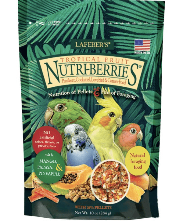 Lauren's Tropical Fruit Nutri-Berries for Cockatiels 10oz for parrots.